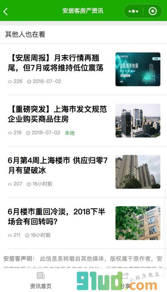 安居客房产资讯小程序截图