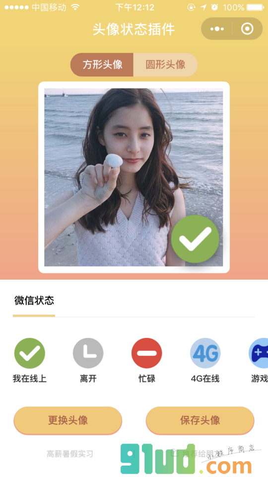 头像状态插件小程序截图