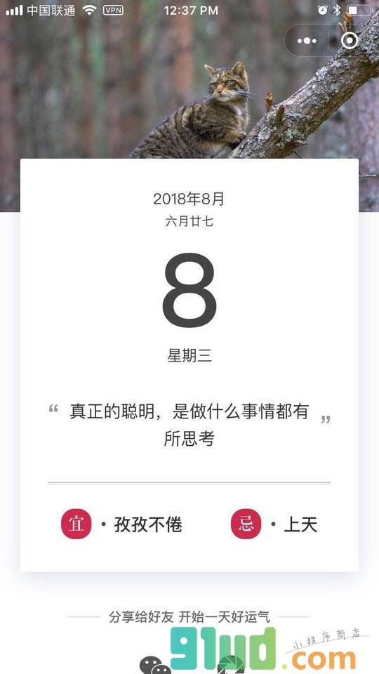 今日幸运签小程序截图