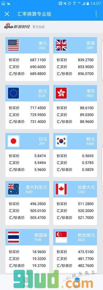 汇率换算专业版小程序截图