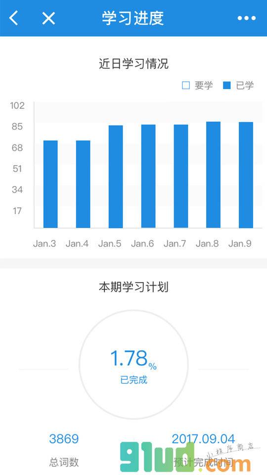 懒虫背单词小程序截图