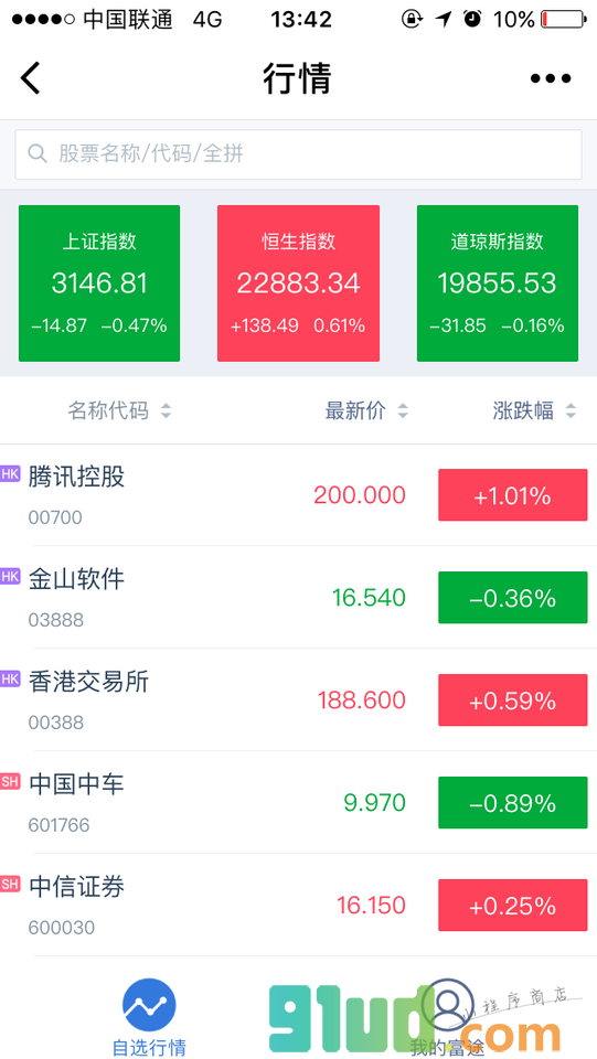 富途牛牛股票小程序截图