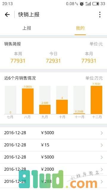 快销上报小程序截图
