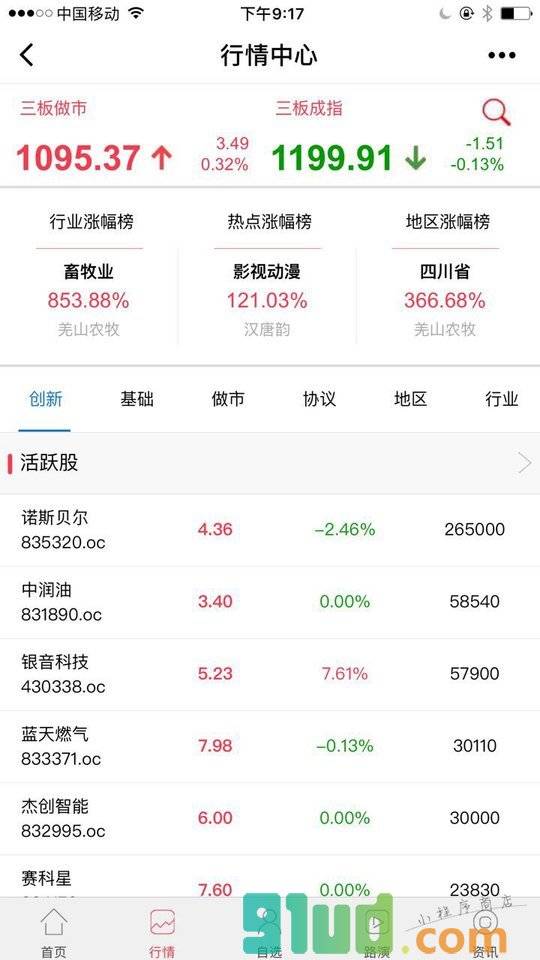 新三板自选股小程序截图