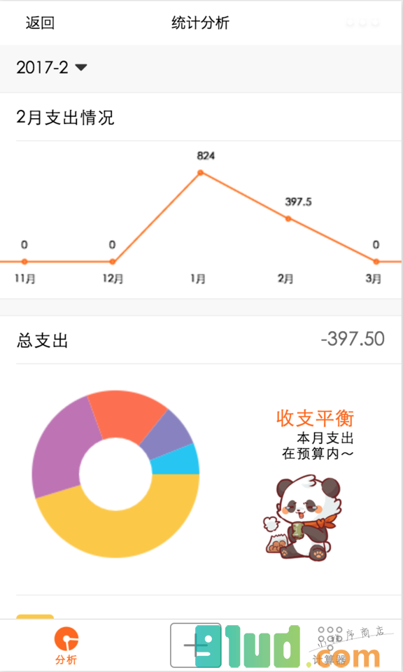 熊猫记账小程序截图