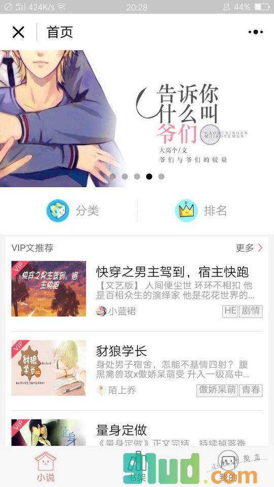豆腐耽美小说小程序截图