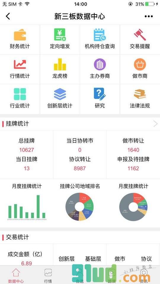 新三板数据中心小程序截图