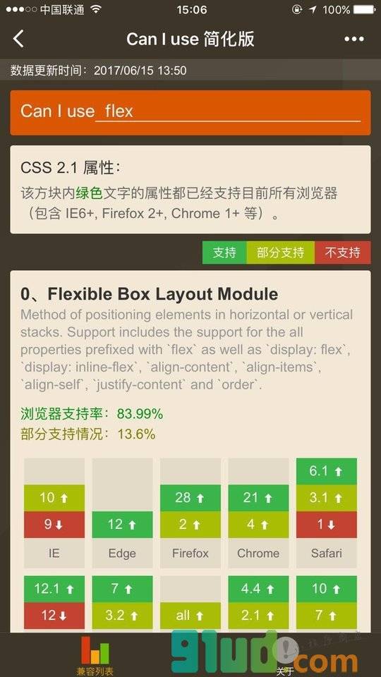 CanIuse简化版小程序截图