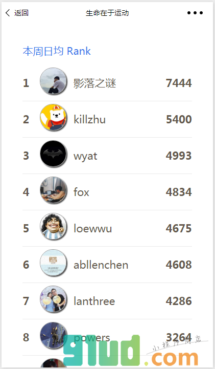 运动积分小程序截图