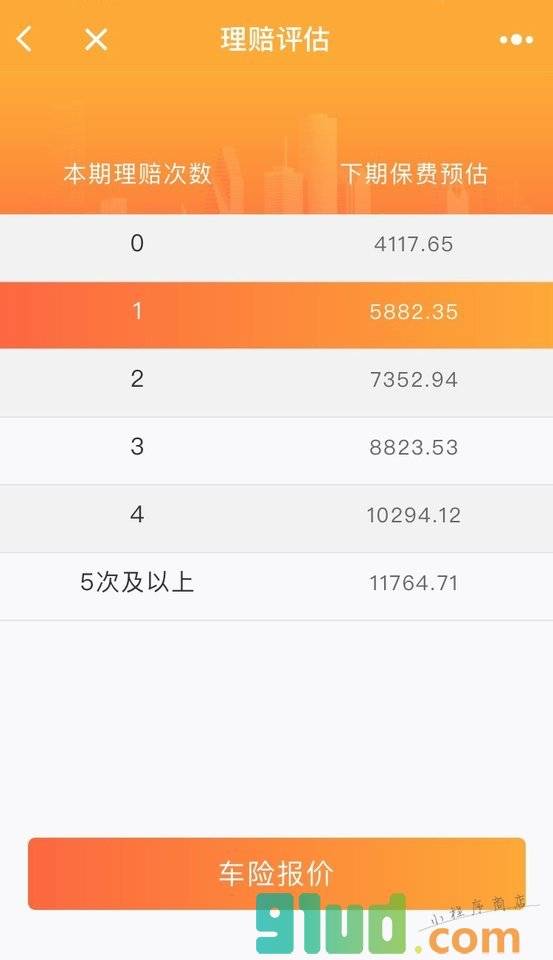 平安车险自助保小程序截图