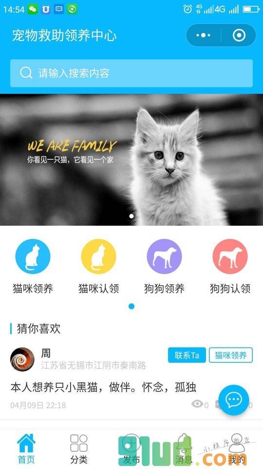 宠物救助领养中心小程序截图