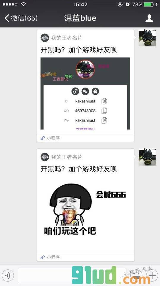 我的王者名片小程序截图