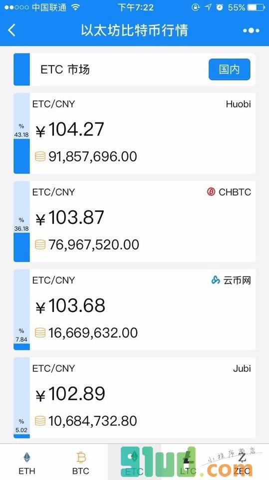 以太坊比特币行情小程序截图
