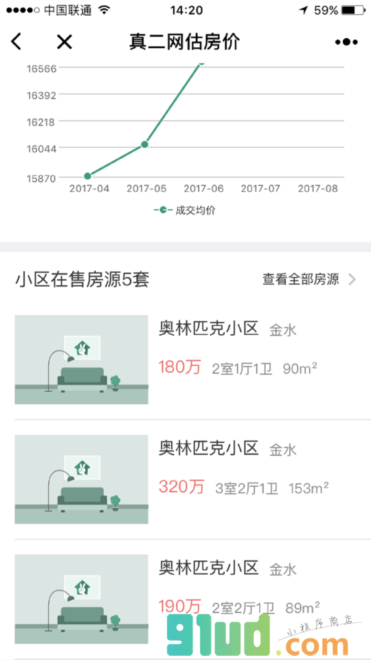 真二网估房价小程序截图