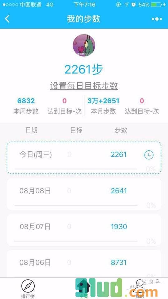 今日步数小程序截图
