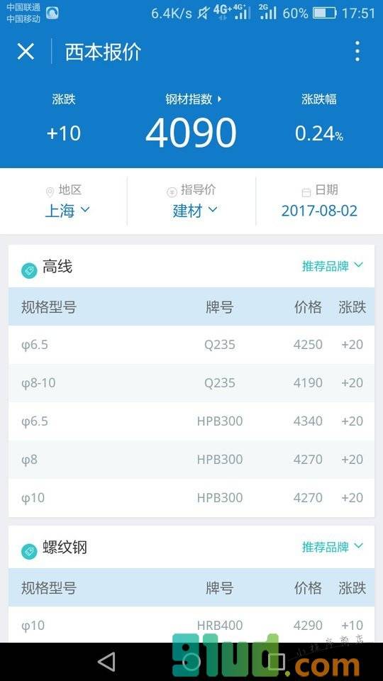 西本报价小程序截图