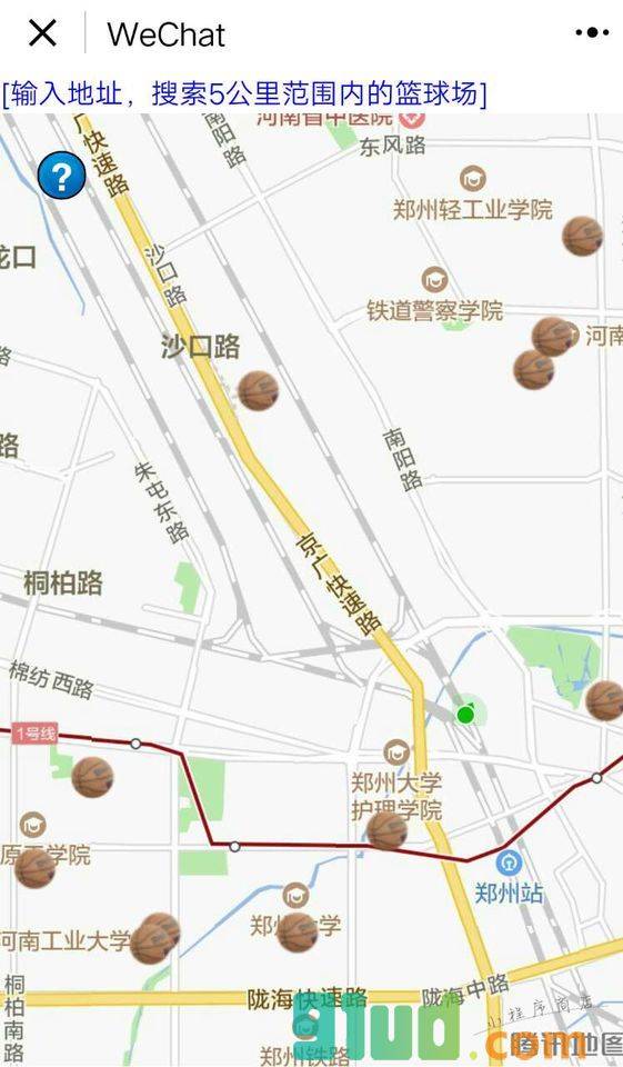 篮球场地图小程序截图