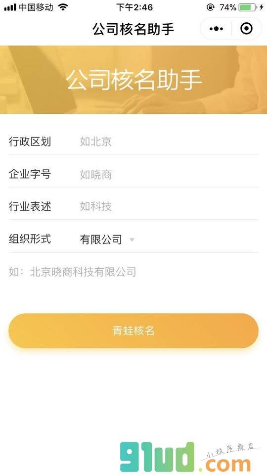 公司核名助手小程序截图