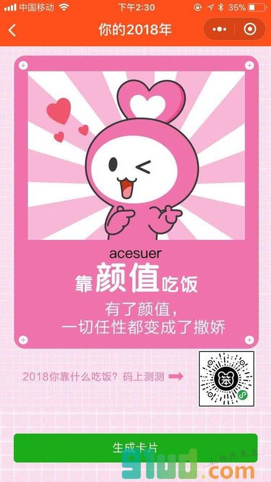 你的2018年小程序截图