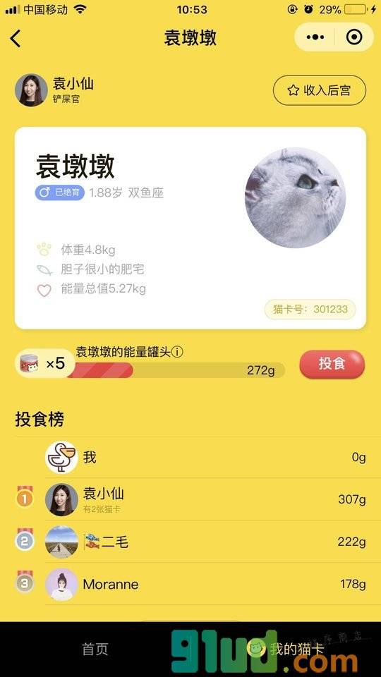 猫卡小程序截图