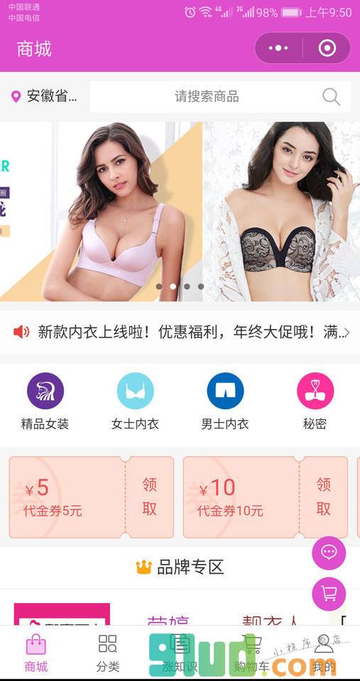 新款内衣小程序截图