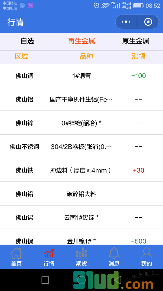 金属报价小程序截图