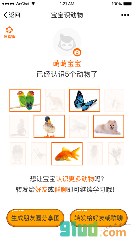 宝宝识动物益智早教识图认知大全小程序截图