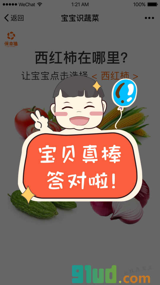 宝宝识蔬菜早教启蒙识图认知大全小程序截图