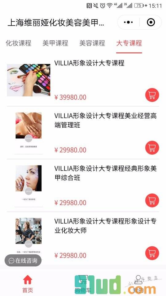 上海维丽娅化妆美容美甲培训学校小程序截图