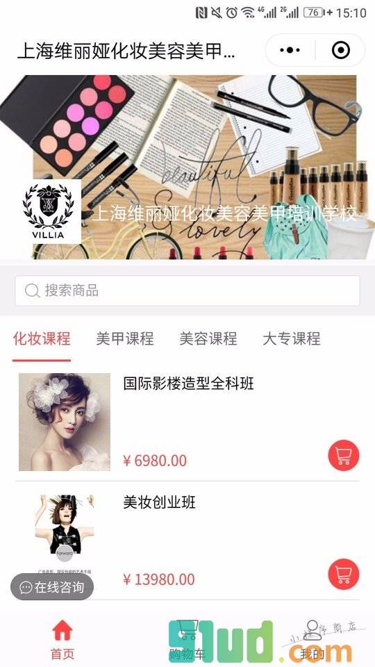 上海维丽娅化妆美容美甲培训学校小程序截图