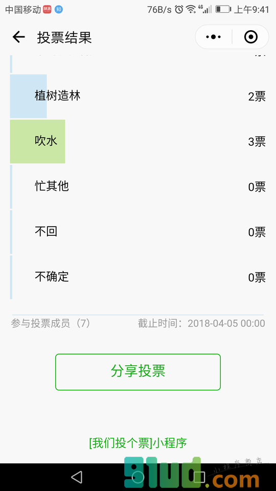我们投个票小程序截图