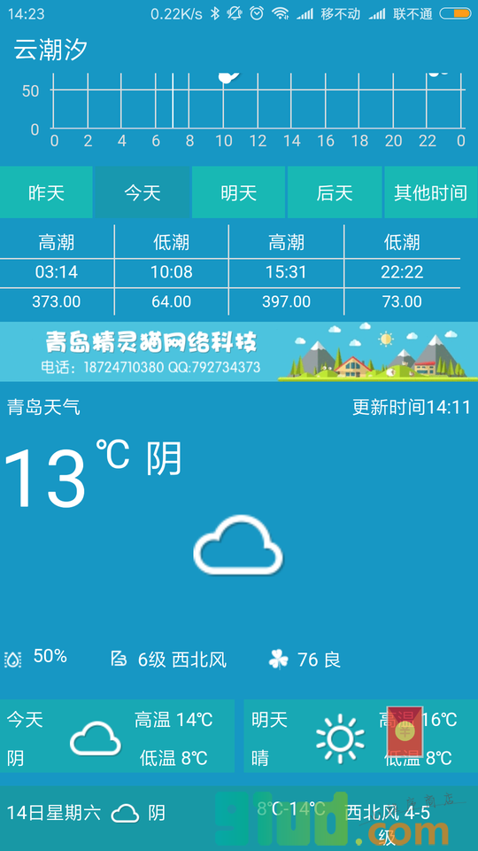 潮汐表小程序截图