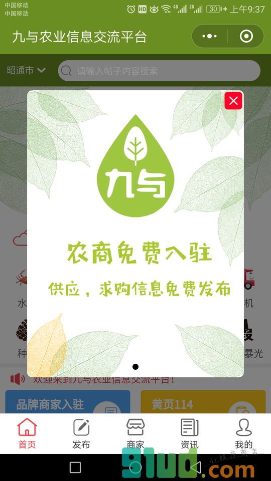 九与农业信息交流平台小程序截图