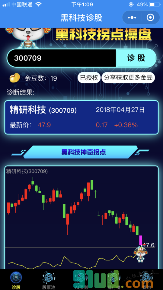 黑科技诊股小程序截图