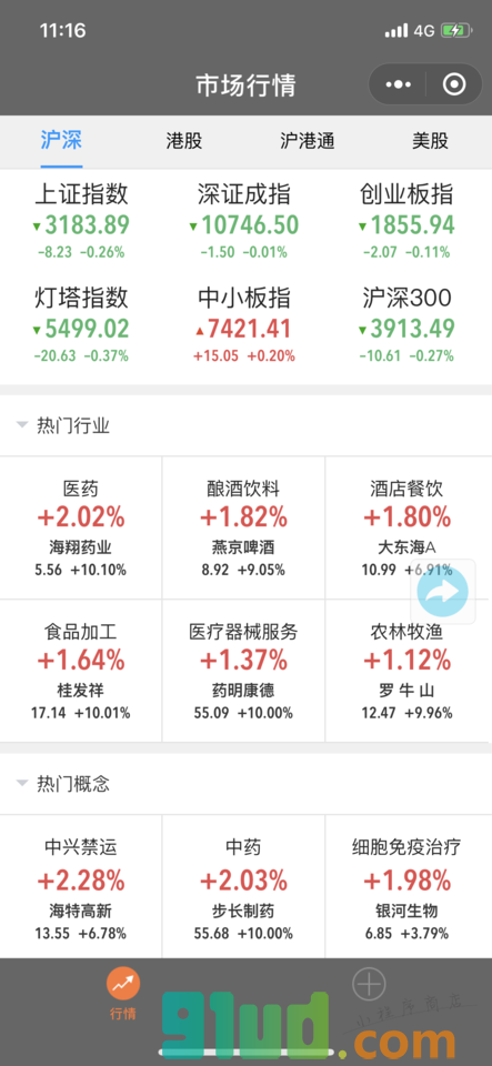 大智慧实时行情小程序截图