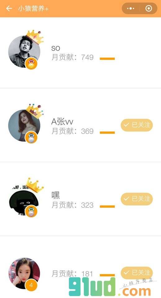 小猿营养+小程序截图