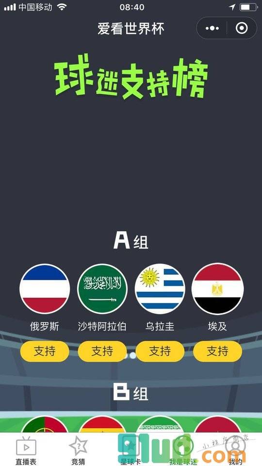 爱看世界杯小程序截图