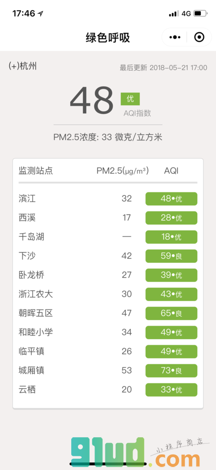 绿色呼吸小程序截图