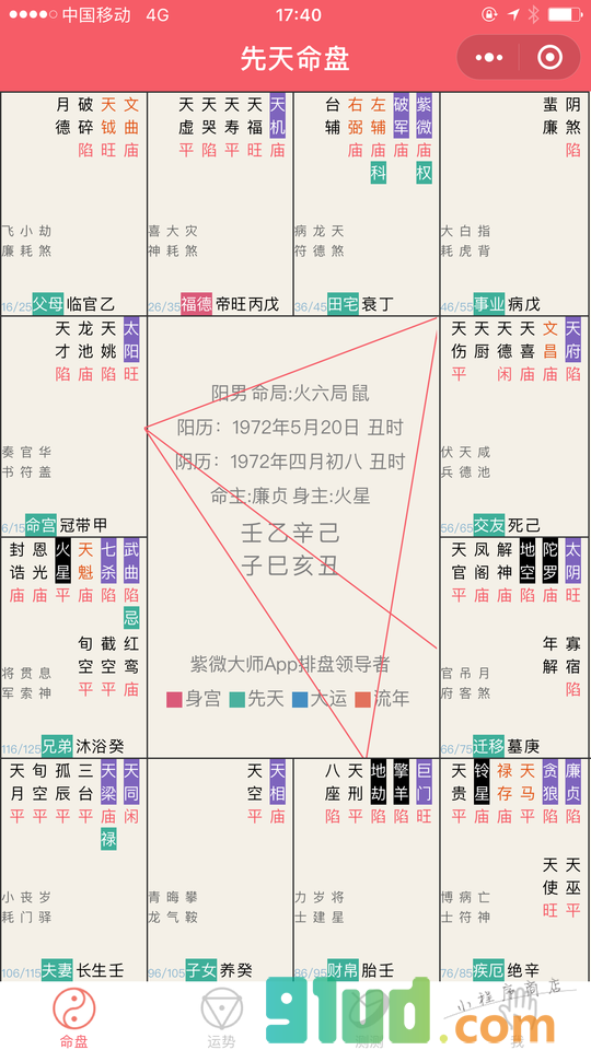 紫微大师紫薇斗数八字星座算命王小程序截图