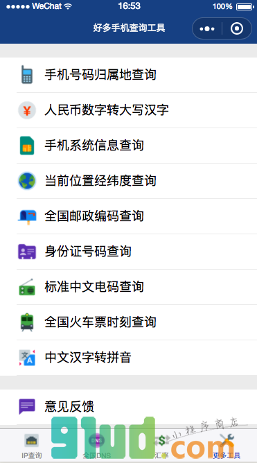 手机IP查询小程序截图