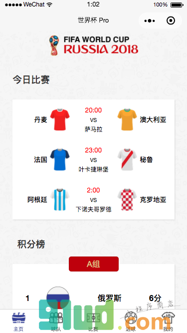 世界杯Pro小程序截图