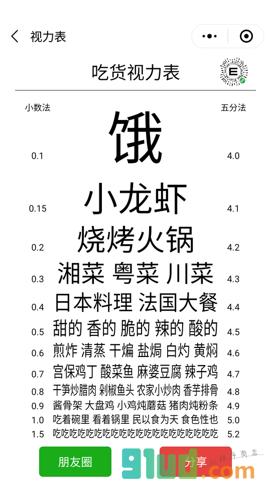 趣味视力表小程序截图