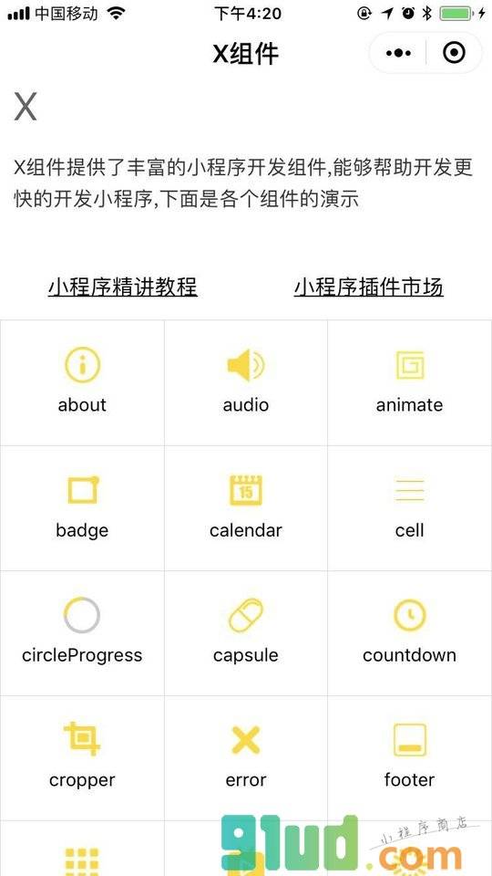 X框架小程序截图