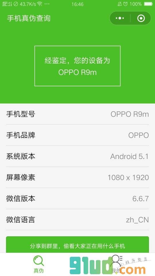 查手机真假小程序截图
