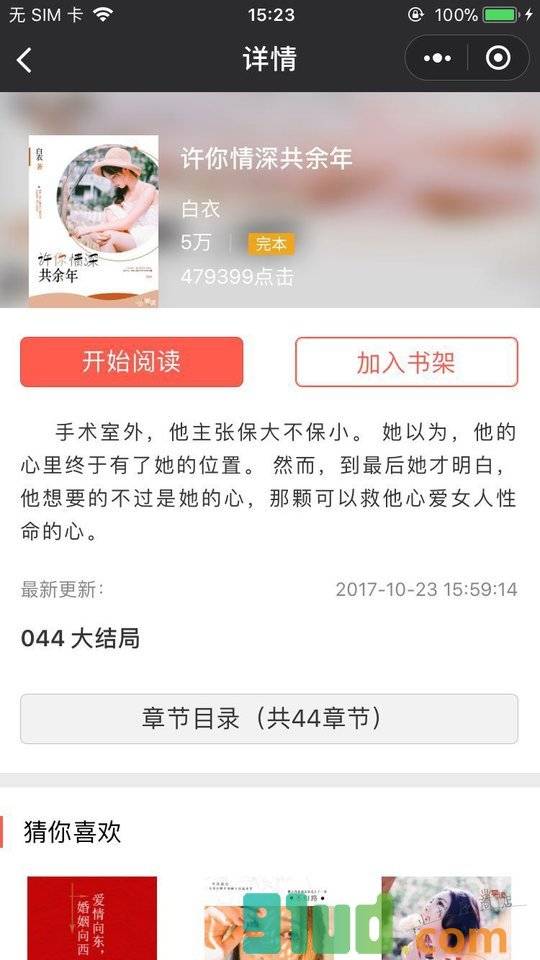 掌阅小说小程序截图