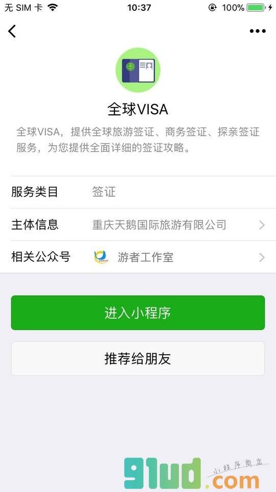 全球VISA小程序截图