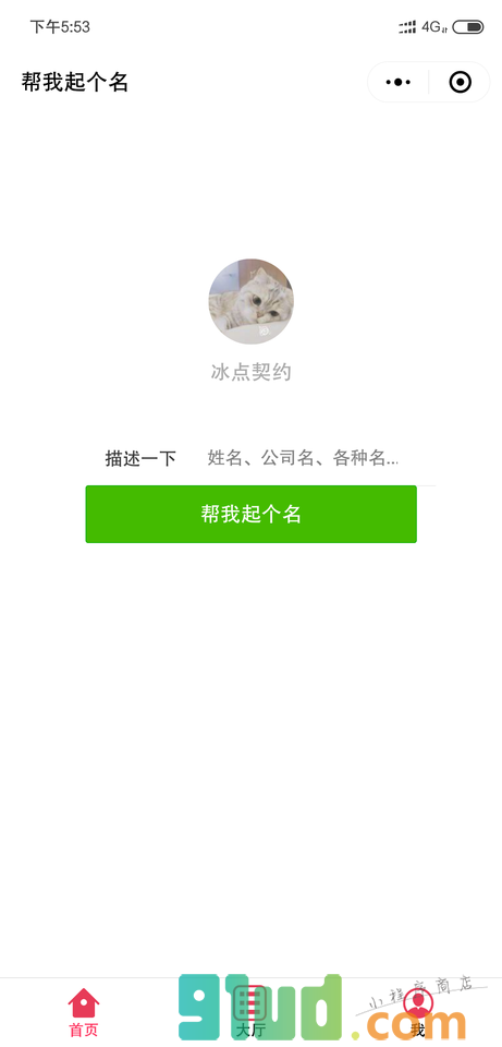 帮我起个名小程序截图