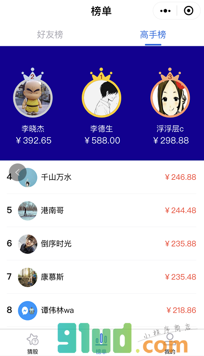 猜涨停小程序截图