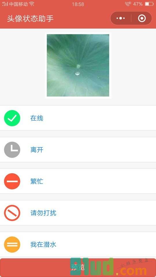 微头像状态小程序截图