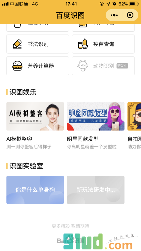 百度识图小程序截图